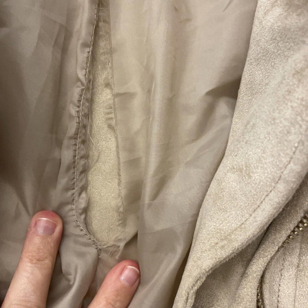 Miami Tan Suede Cropped Jacket. Size Small. Zippers Lined. Soft. Fall Winter - Picture 6 of 9